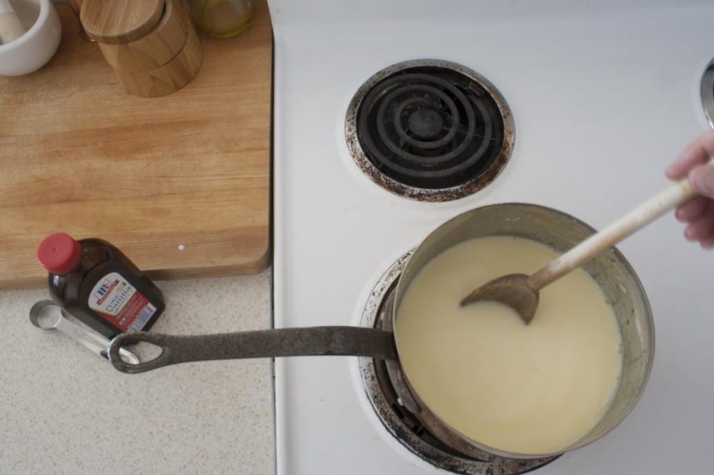 Cook pudding until thick